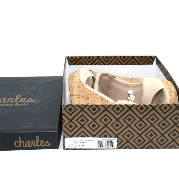 NWT Charles Davis Lambert Nude Sandal 11 - Picture 2 of 3